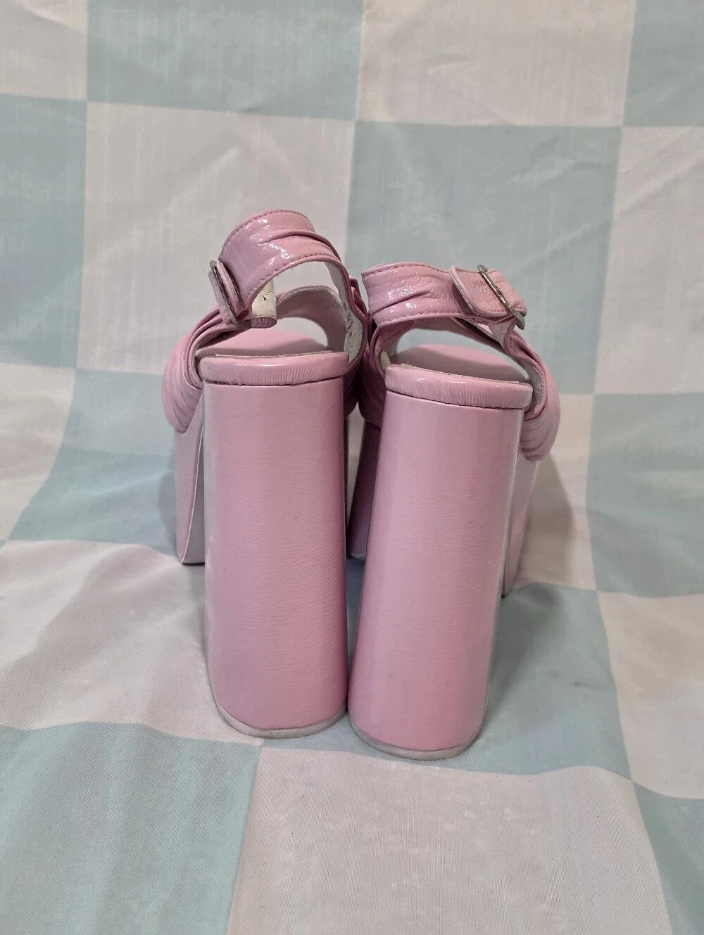 Jeffrey Campbell Pink Patent ROCK-IT-2 Platform Sandals 8.5